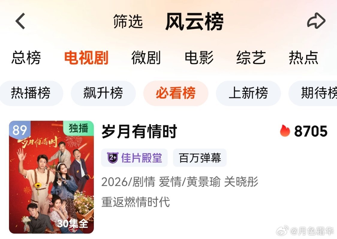 电视剧岁月有情时黄景瑜岁月有情时黄景瑜张小满 不容易，张小满继续冲。