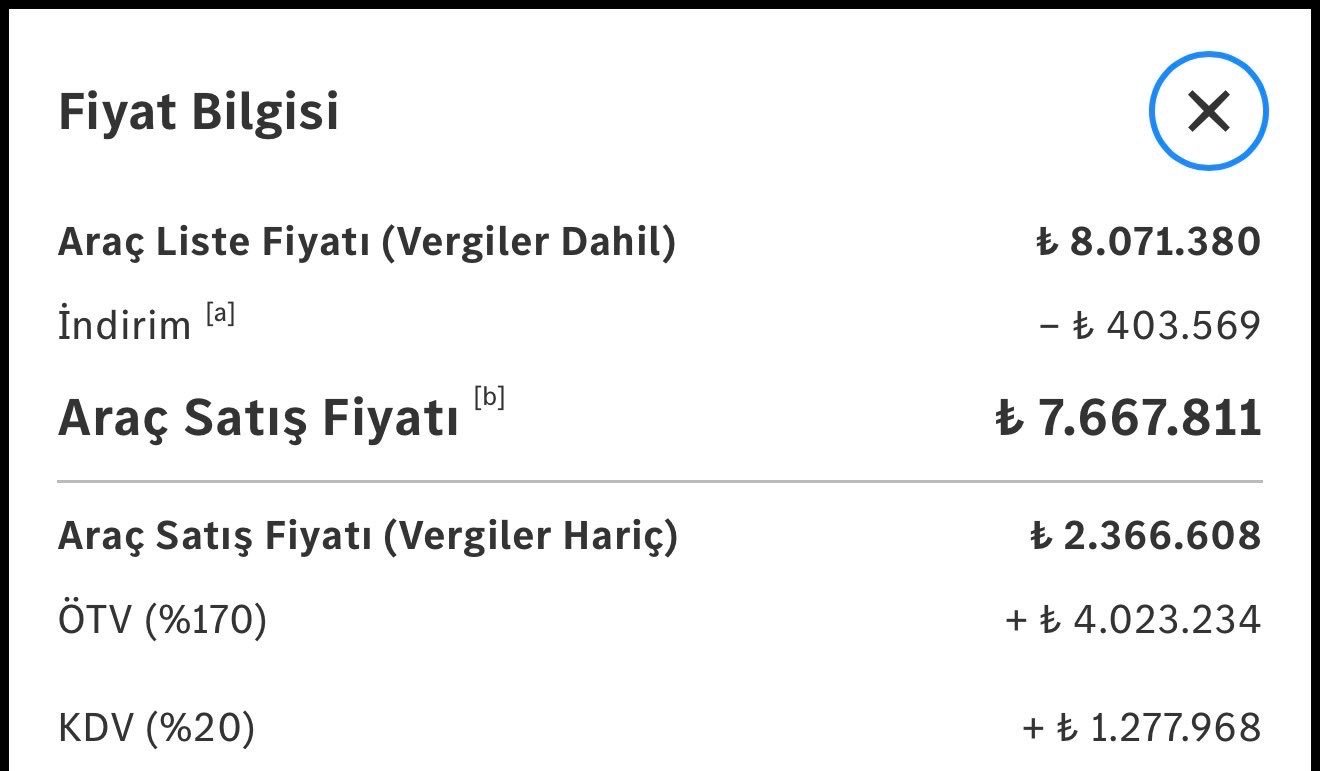 在土耳其买车，到底有多贵？看这张官方价格拆解就明白了：未含税车价约236万里拉，