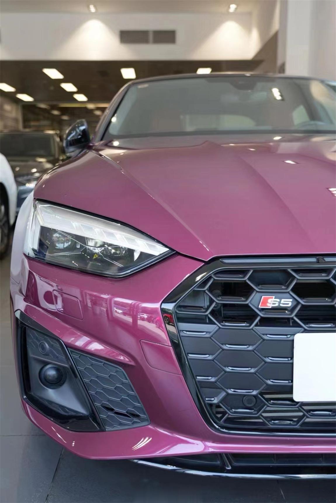 新上架！奥迪 S5 3.0T Sportback稀有浆果紫车漆，搭配岩浆红内饰指