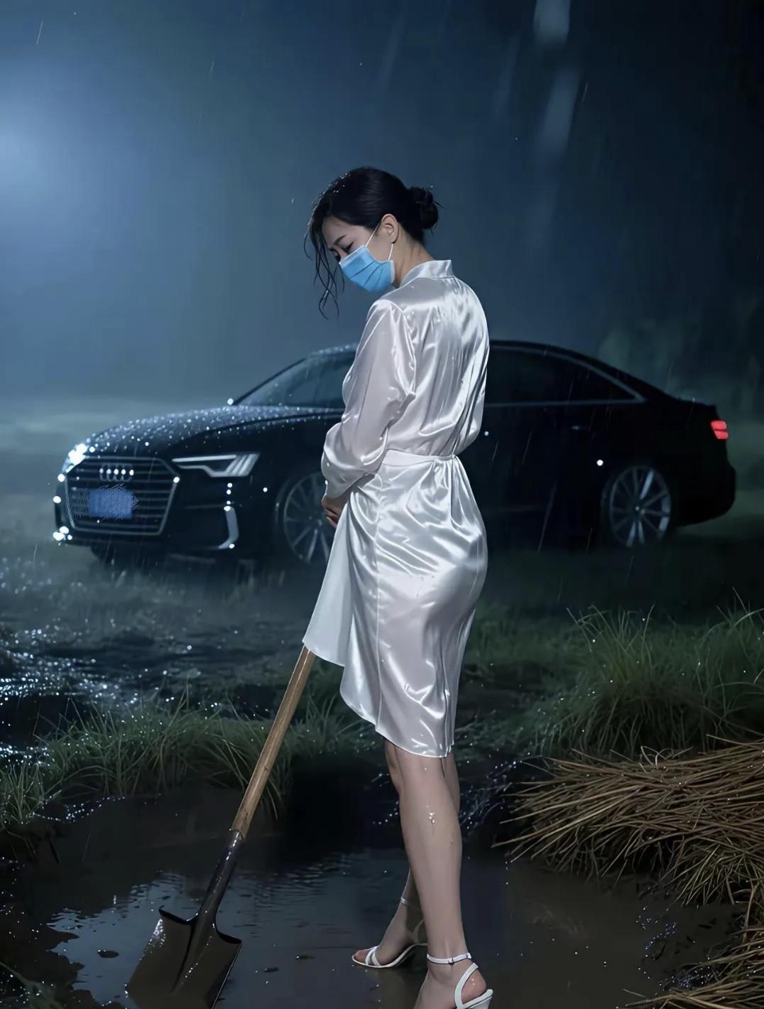 美女半夜不睡觉，开车跑到
荒山来种地，就是看起来有点怪
怪的，也不知道哪里怪，可