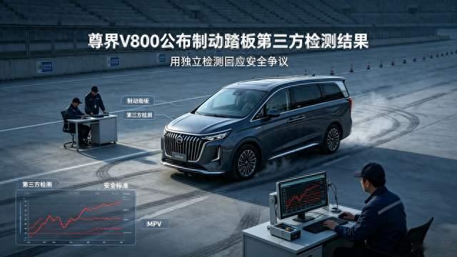尊界V800公布制动踏板第三方检测结果