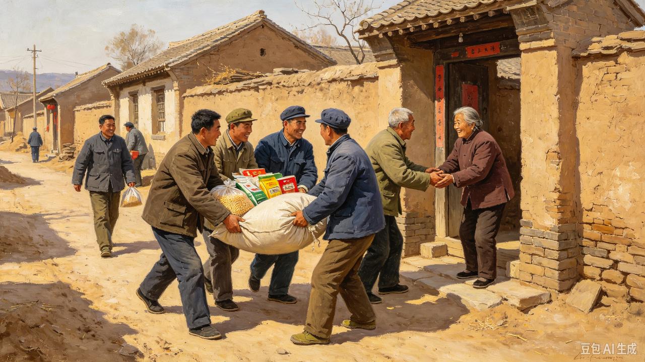 六七十年代农村以集体互助为主体，国家救济做兜底。生产队内部开展换工互助，对孤寡老