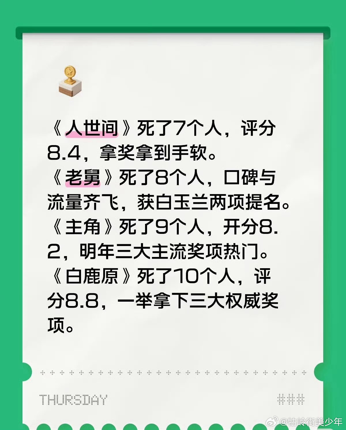 是不是漏了《平凡的世界》？