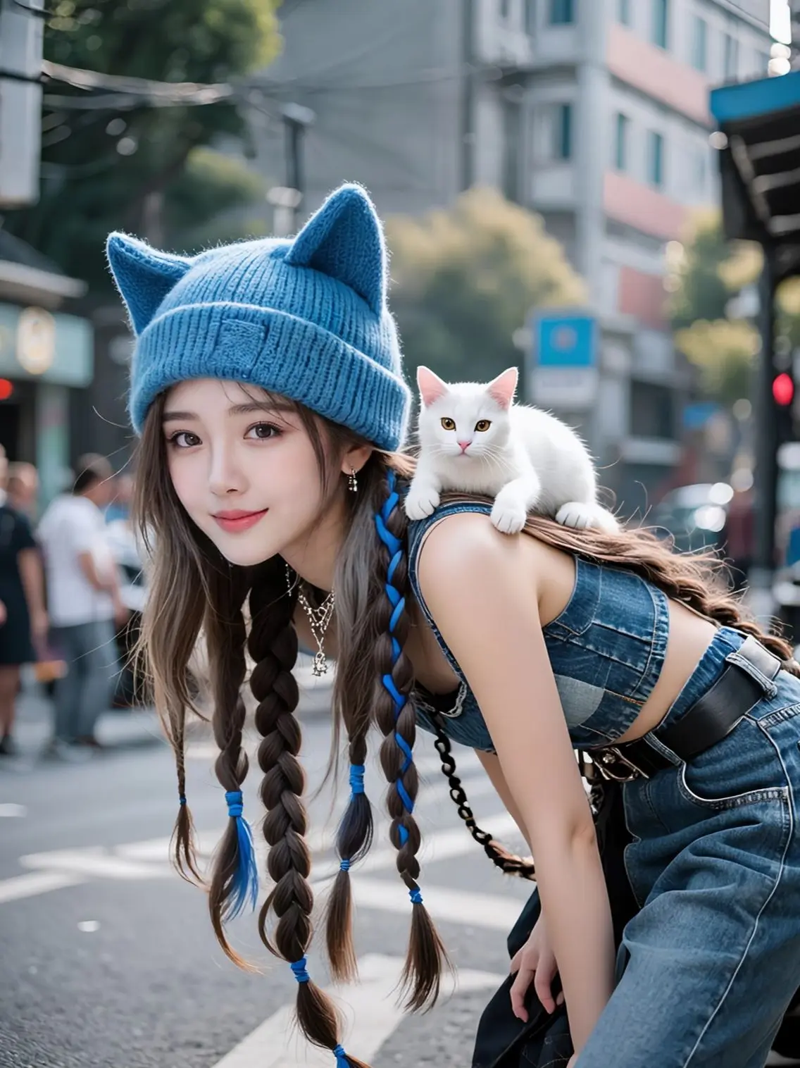 AI猫系街拍 ai创作