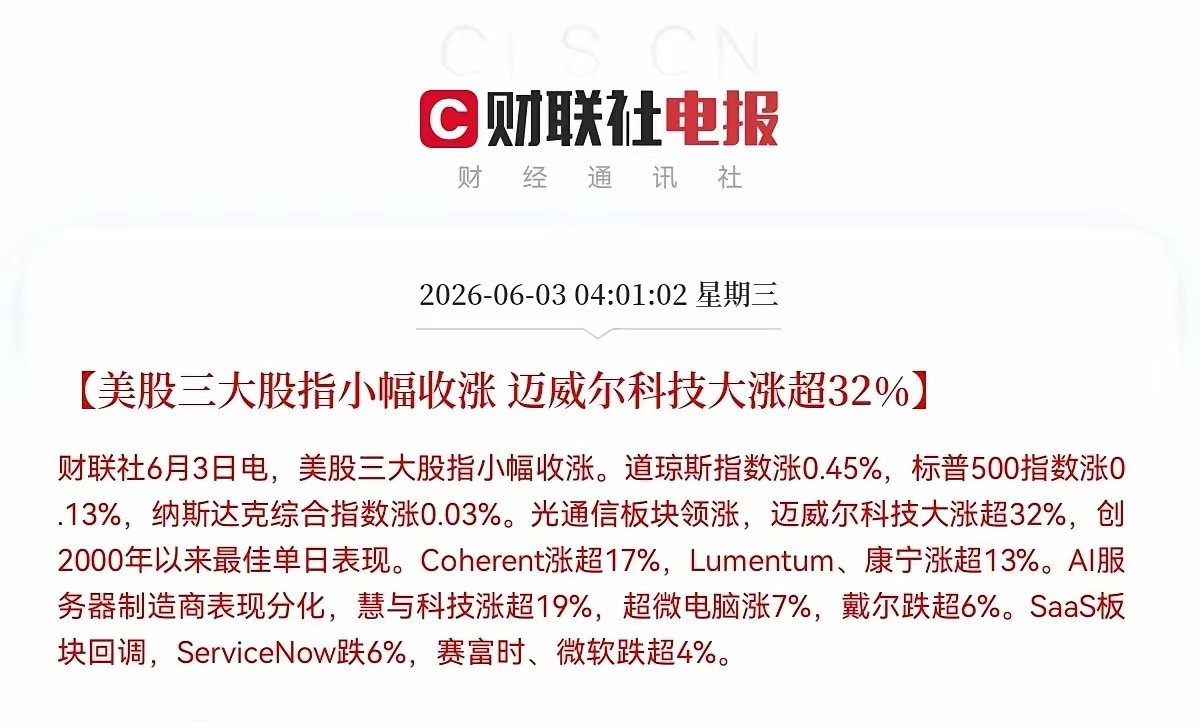 凌晨5点55分，外盘数据飘红，作者爬起来就写下这么一句：“今日科技股表演，科技股
