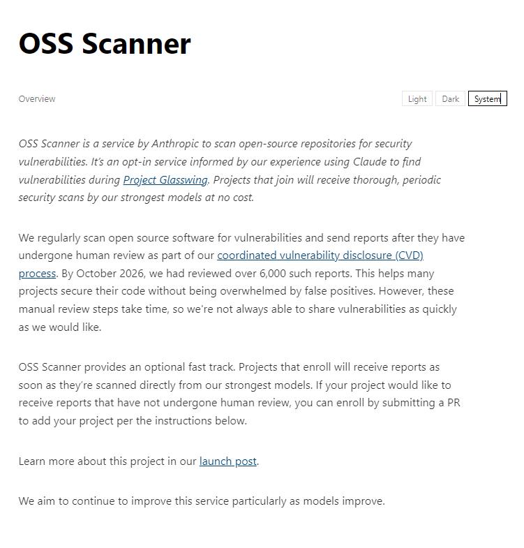10月9日消息，Anthropic 发布开源漏洞扫描服务 OSS Scanner