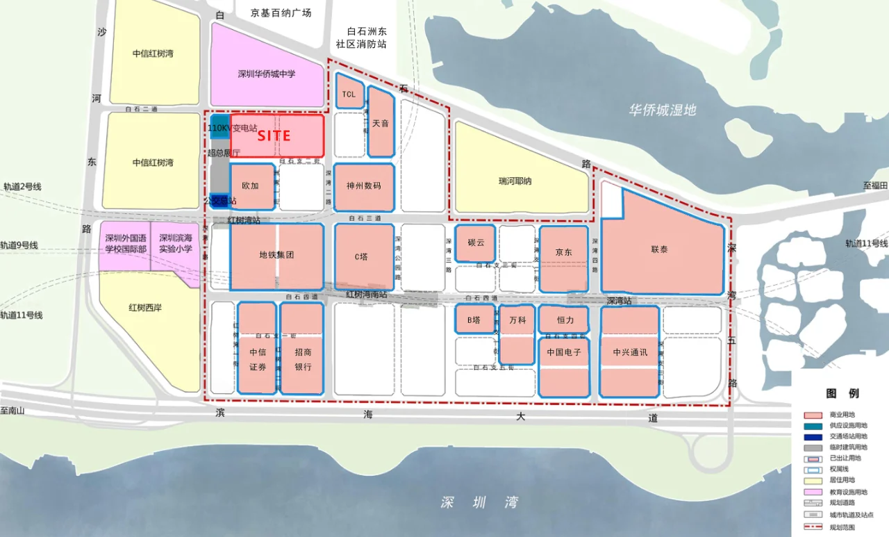 深圳湾超级总部基地土地出让现状图