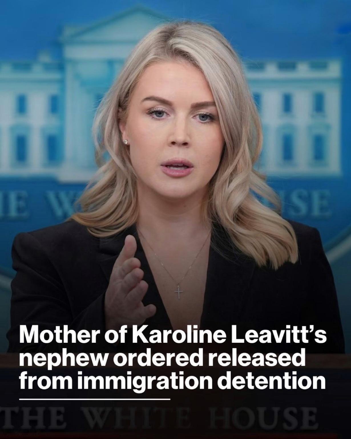 据其律师称，白宫新闻秘书卡罗琳·莱维特的侄子的母亲（莱维特哥哥前女友）费蕾拉周一