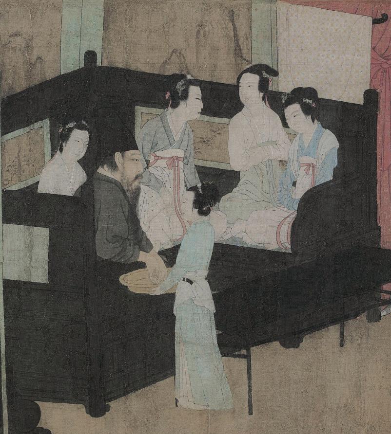 《可书》记载：“王黼为相，常于寝堂内置一榻，以金玉为屏，翠绮为帐，围小榻数十，择