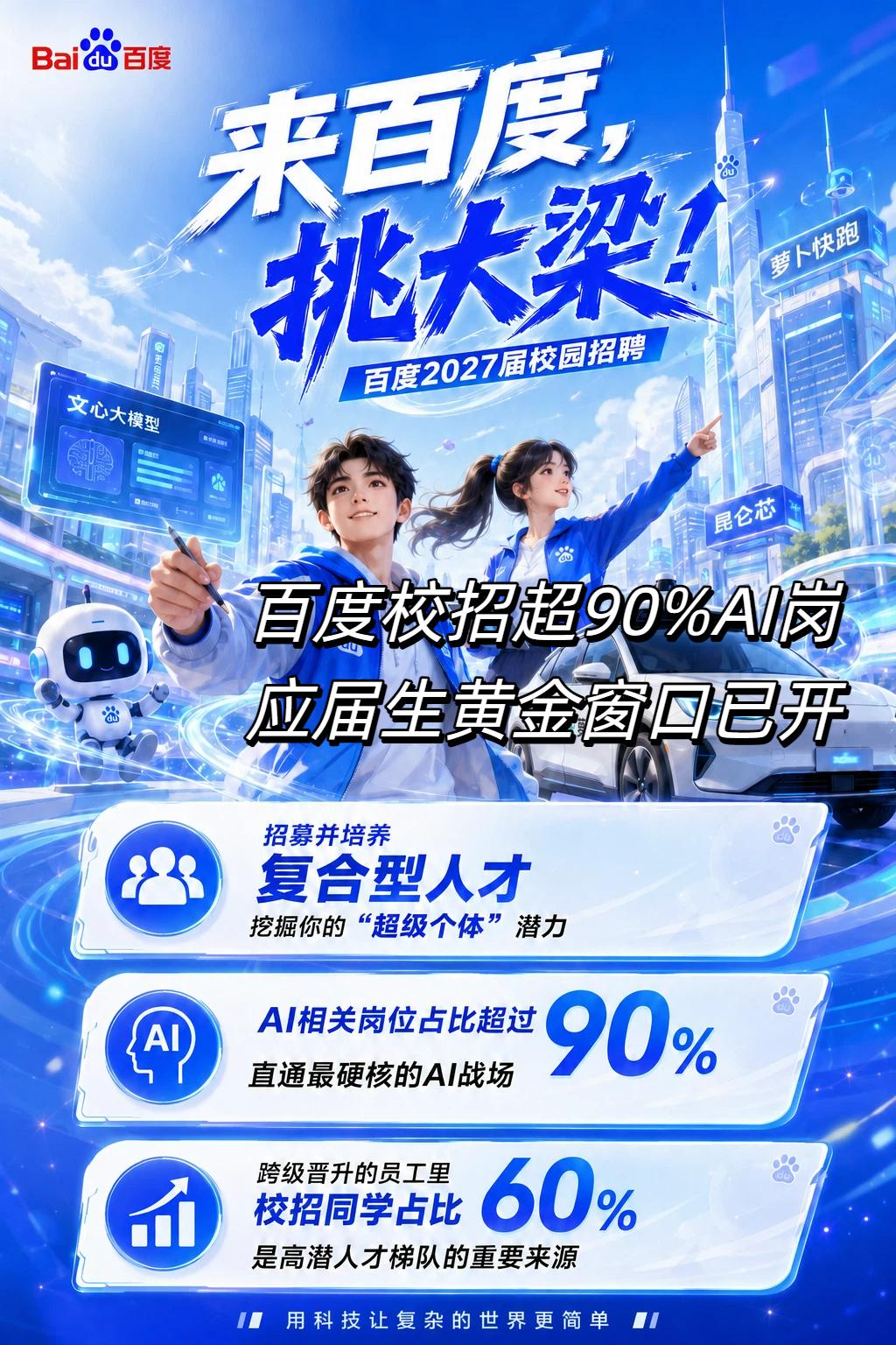 【27届同学看过来！百度校招开始，其实企业都在找复合型人才！】

当AI开始重塑