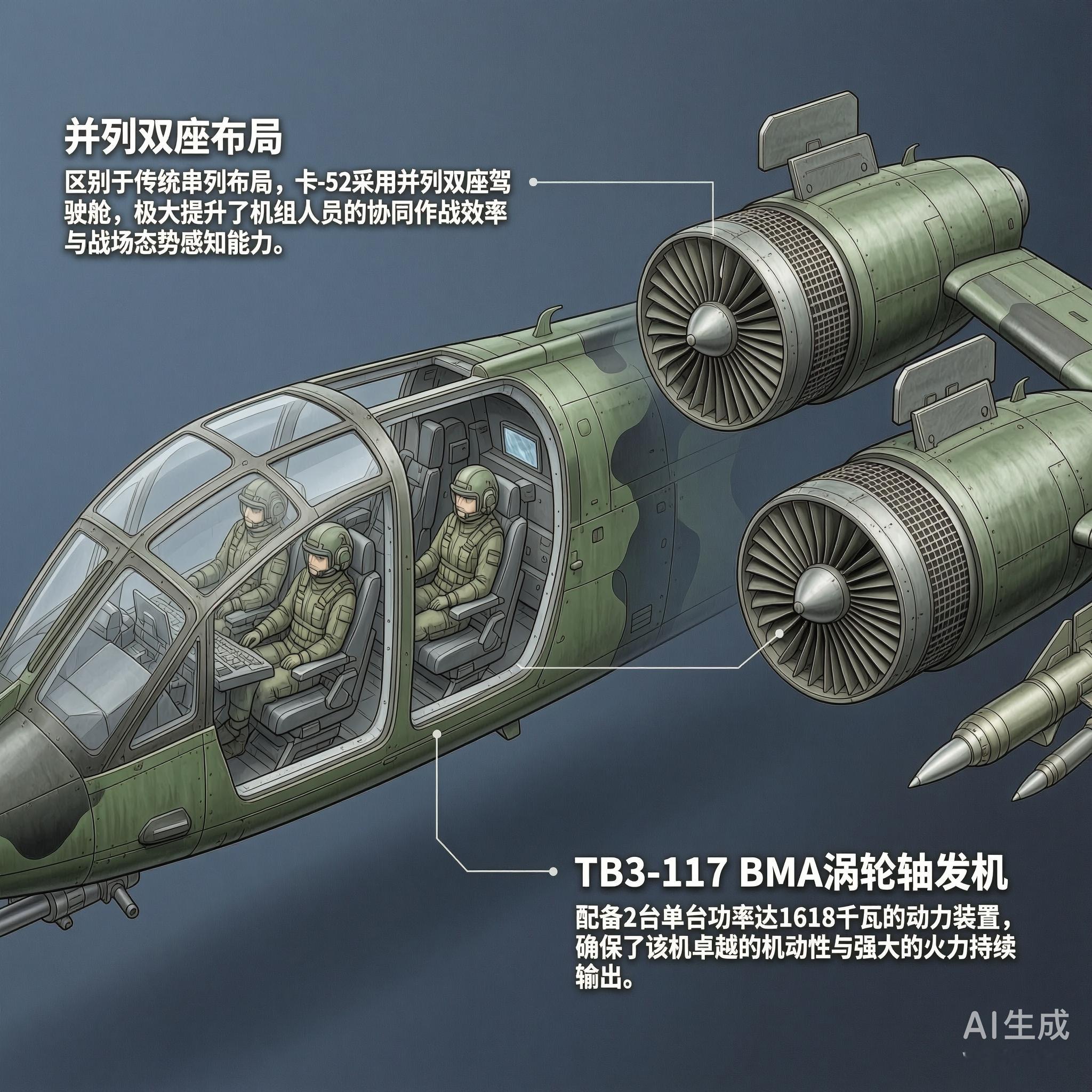 军事ai新视野 俄罗斯卡-52“短吻鳄”武装直升机卡-52“短吻鳄”是卡莫夫设计