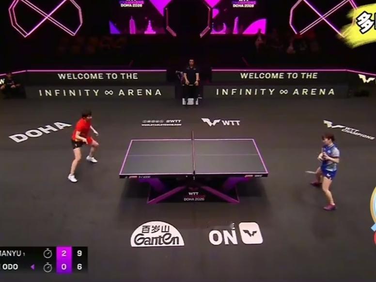 恭喜曼昱，3：0完胜大藤沙月。
    太开心了，赛前还担心大藤沙月是个‘’愣头