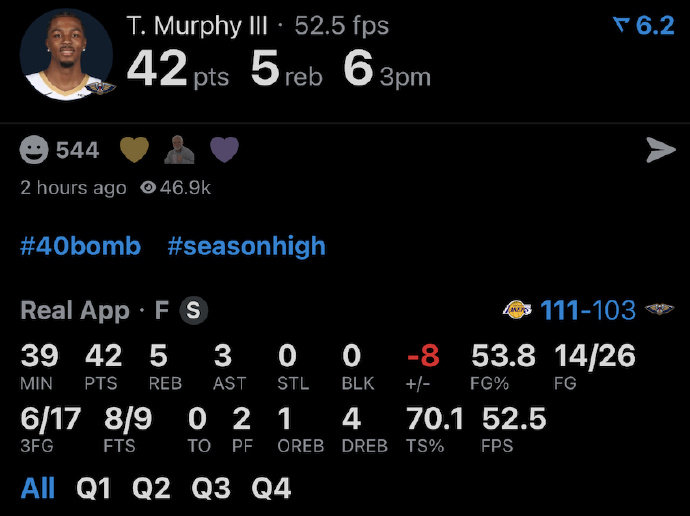 墨菲真好啊！湖人是不是拿着追求琼斯当幌子，实际上是追求墨菲吧？ 