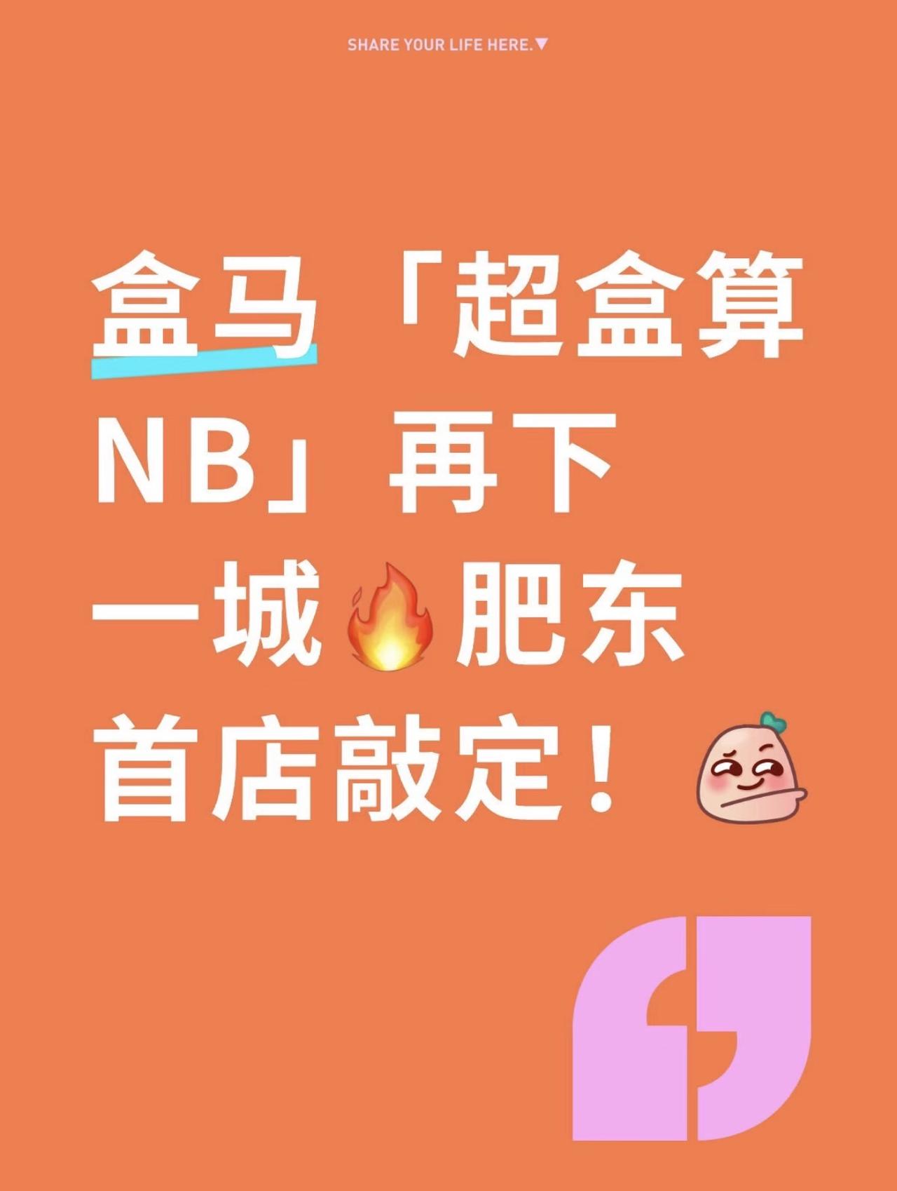 盒马「超盒算NB」肥东首店敲定！门店选址和睦湖板块城南新村，预计8月底正式开业，