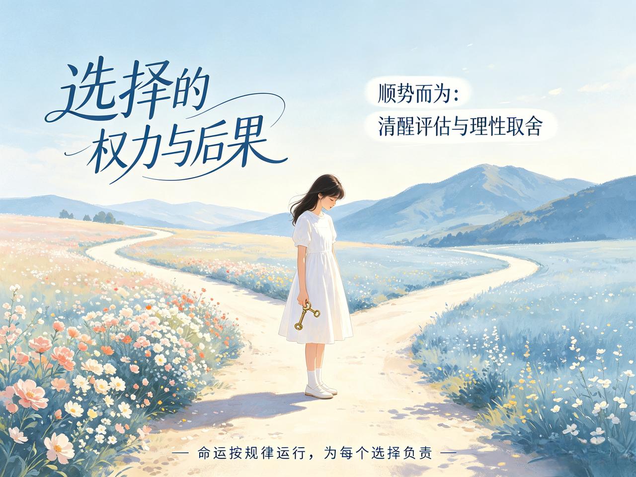 命运给你选择的权力，但你也要承担选择的后果。顺势而为，不是放弃主动，而是清醒地评