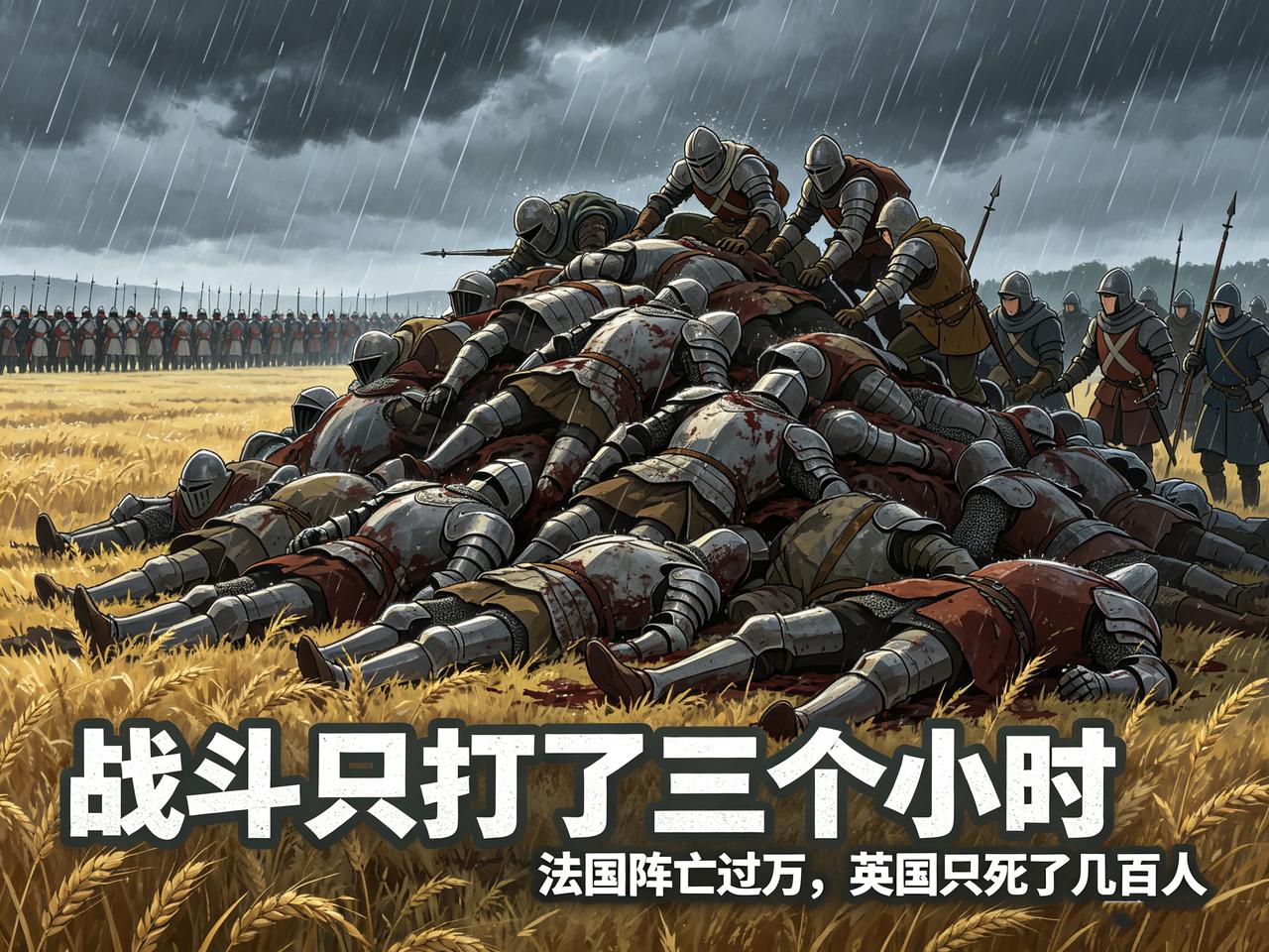 1415年10月，法国阿金库尔。天下着大雨，地上一片泥泞。英国国王亨利五世站在高