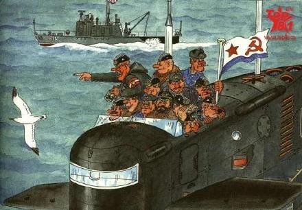 那是在北大西洋的某个海域，一艘苏联的弹道导弹战略核潜艇和一艘美国的核潜艇碰巧在同