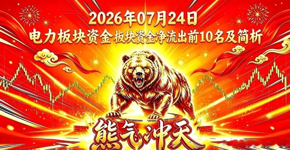 2026年07月24日 电力板块资金净流出前10名及简析股票名称：大唐发电资金净