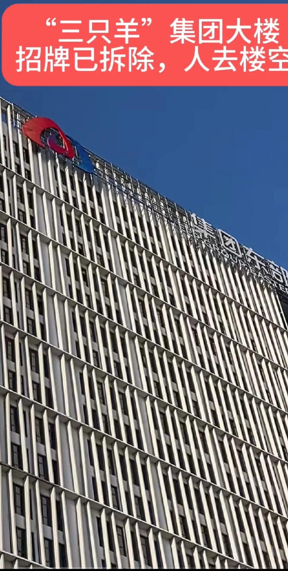 “三只羊”集团大楼的牌子拆除了！不是停业整顿吗，变成了歇业了？合肥的小伙伴证实一