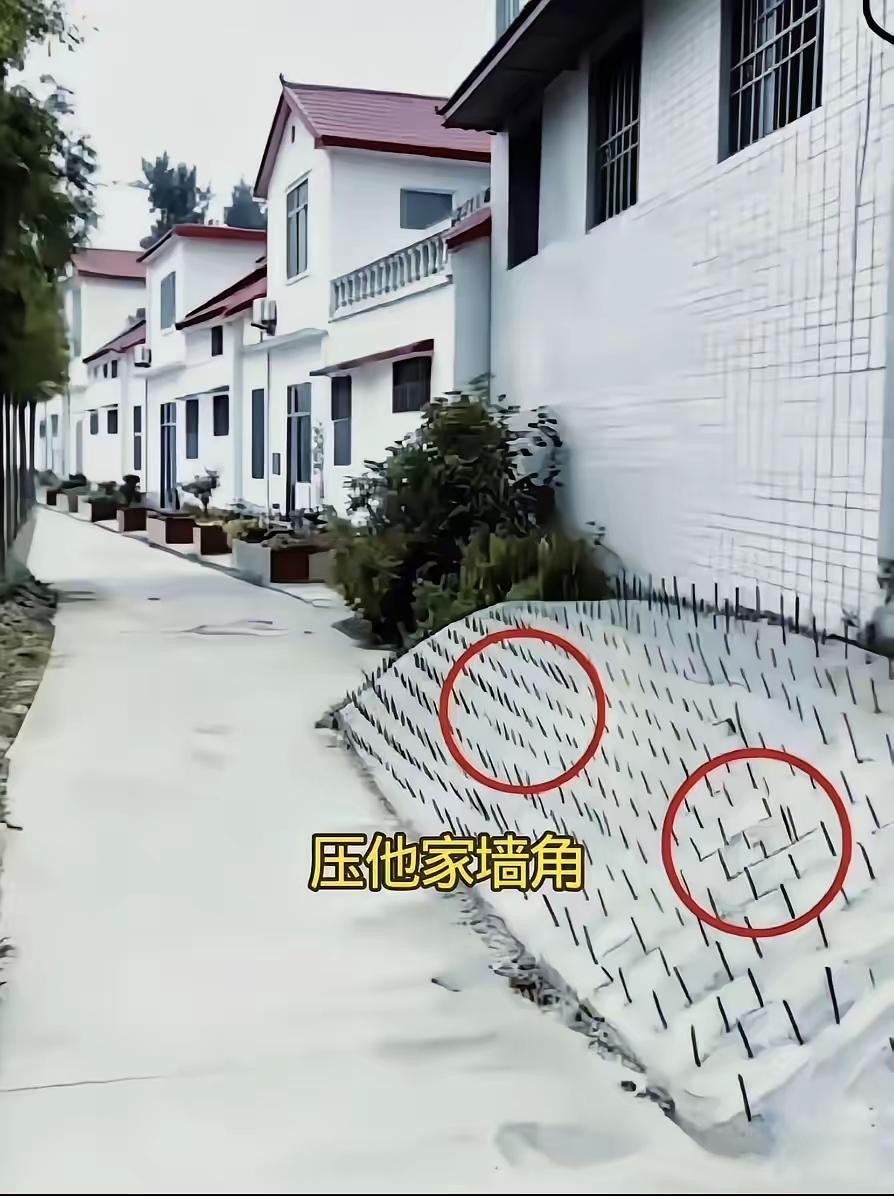 这家房子盖的很漂亮，但做的事让人无语，害怕别人在房后停车，做了一个陡坡，并在陡坡
