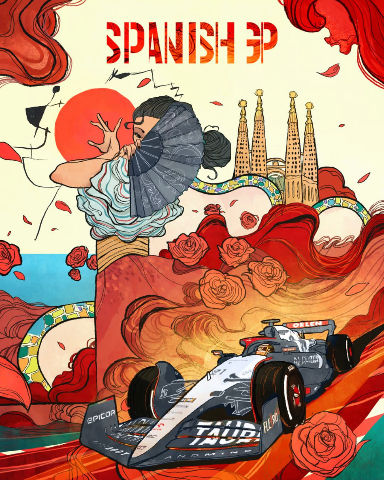 2023F1西班牙大奖赛AlphaTauri车队海报#2023F1西班牙大奖赛#