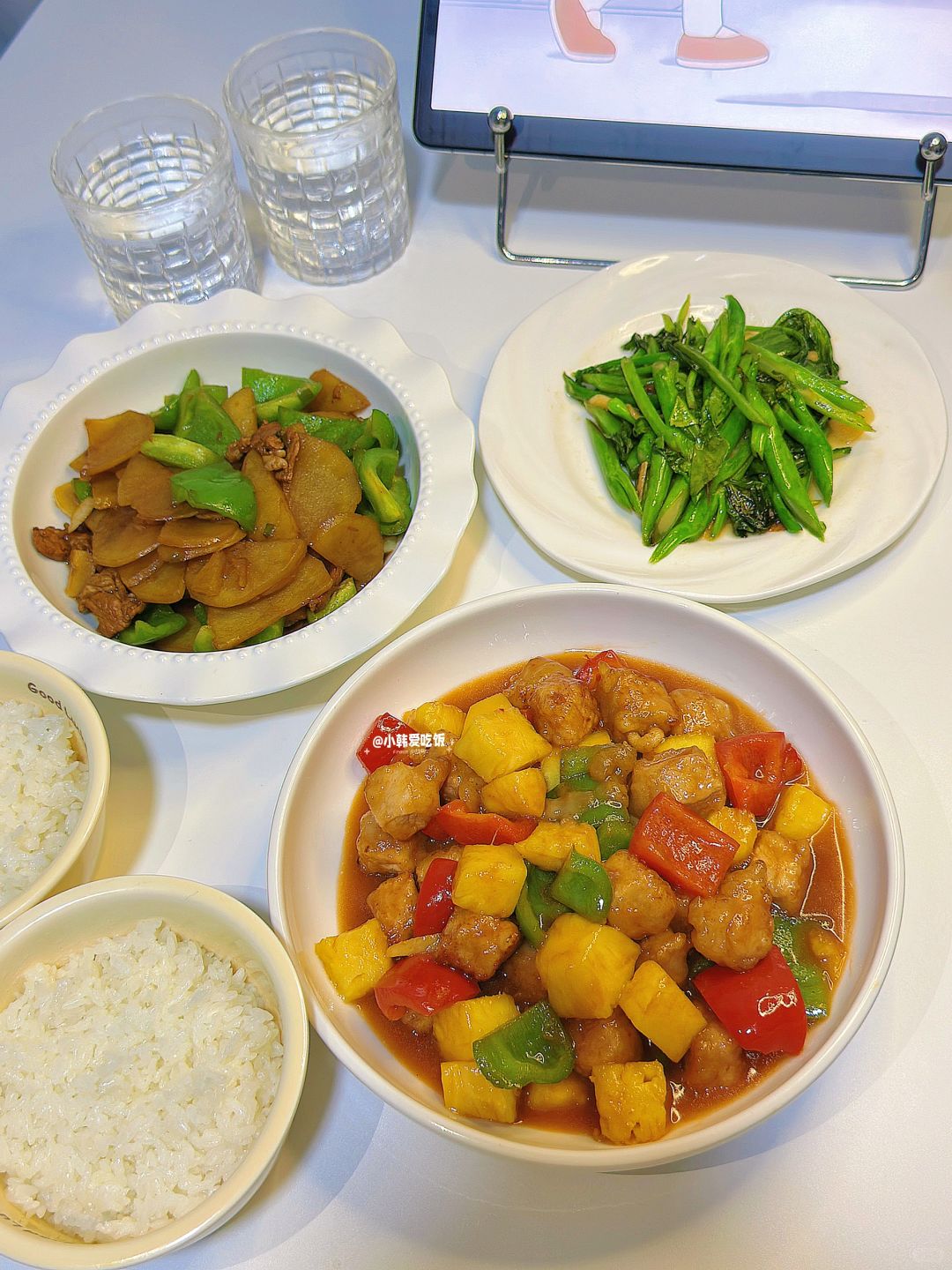 二人食晚餐✨甜滋滋的菠萝咕噜肉🍱🥢