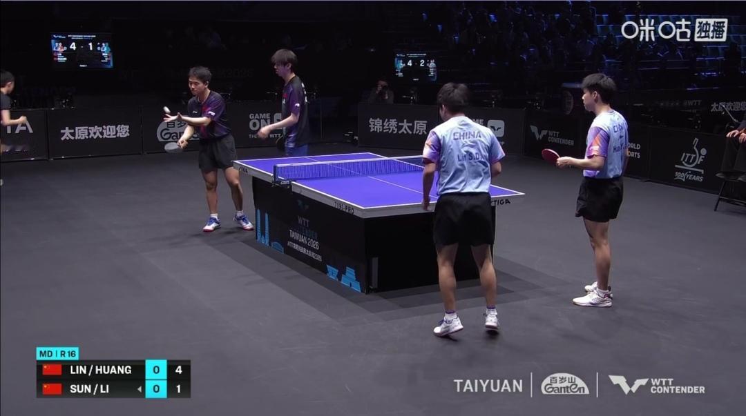 多日不见的小石头林诗栋，搭档黄友政双打晋级八强！


WTT太原常规挑战赛，男双