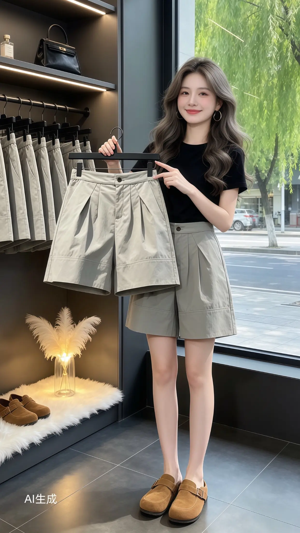 一眼心动的夏季穿搭 高腰显瘦a字短裤 通勤百搭短裤 适合小个子女生的短...