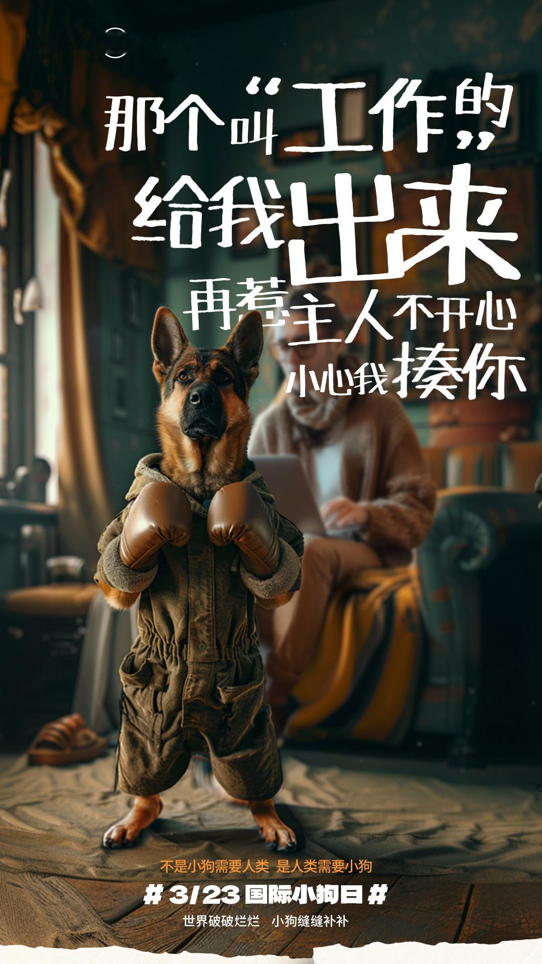 #小狗的爱永远拿得出手#  “世界破破烂烂，小狗缝缝补补！” 今天是国际小狗日，