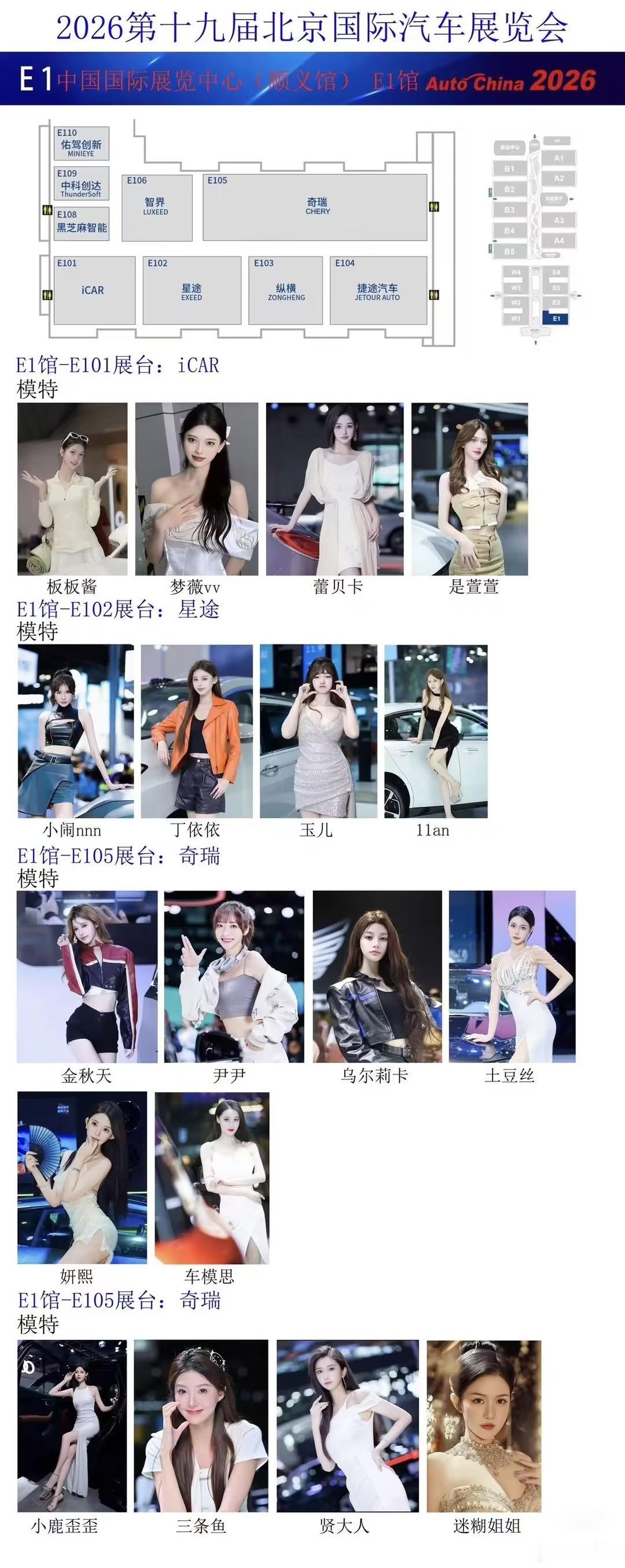 好家伙，不知道哪位大神做了个集合，把北京车展的各路美女车模都分享出来了！咱来车展