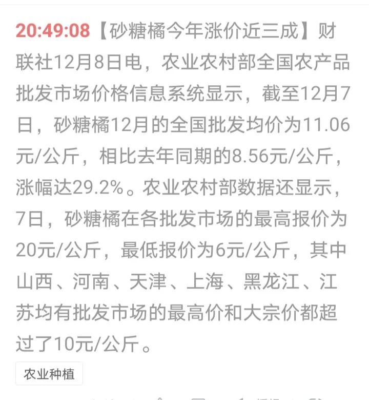 前有蒜你狠，今有橘心疼，今天去超市买砂糖橘，被它的价格惊呆了，单价竟然要10块钱