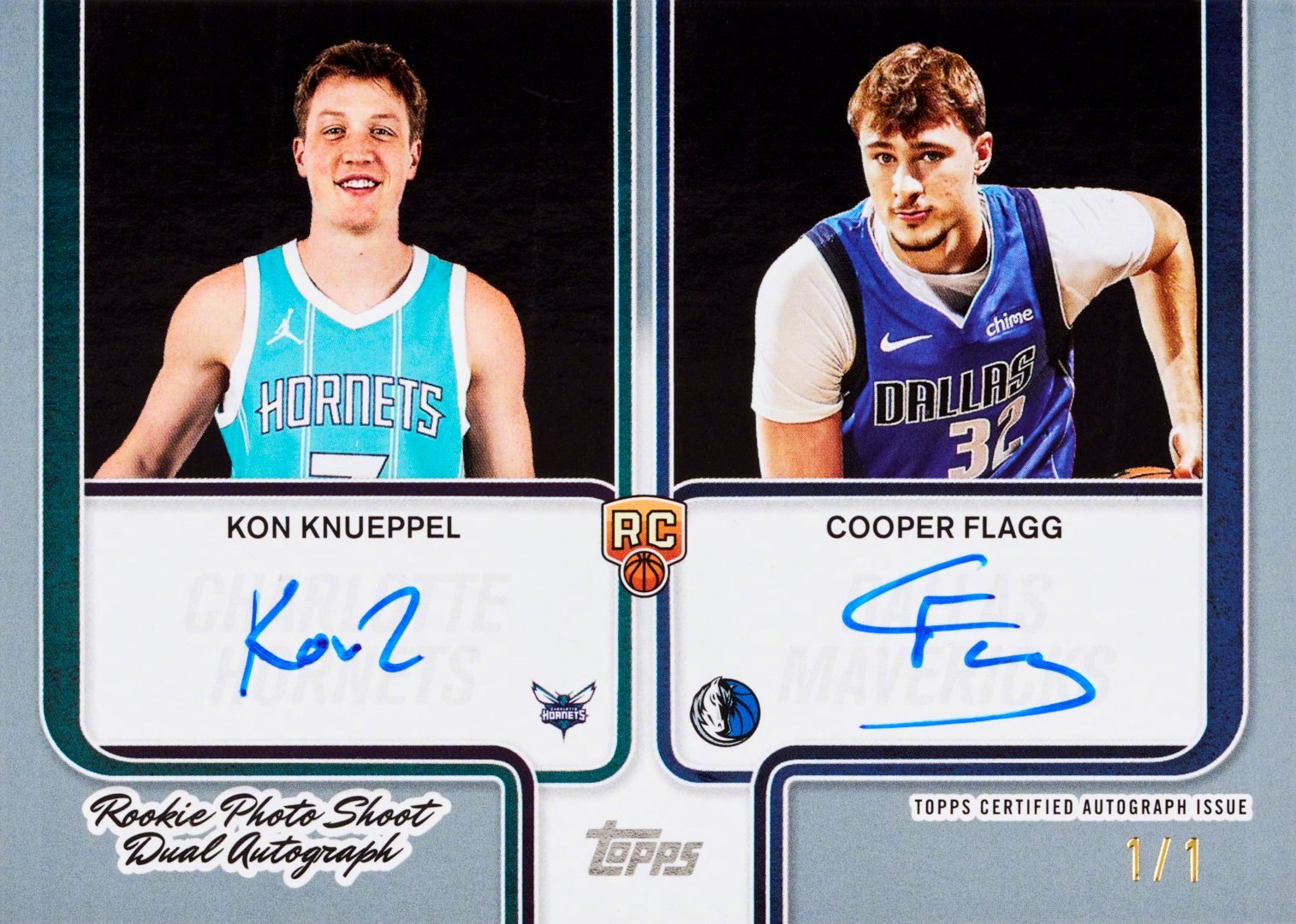Topps卡视角· 库里 & 杜兰特 & 塔图姆 1/1 三人签名物料卡· 弗拉