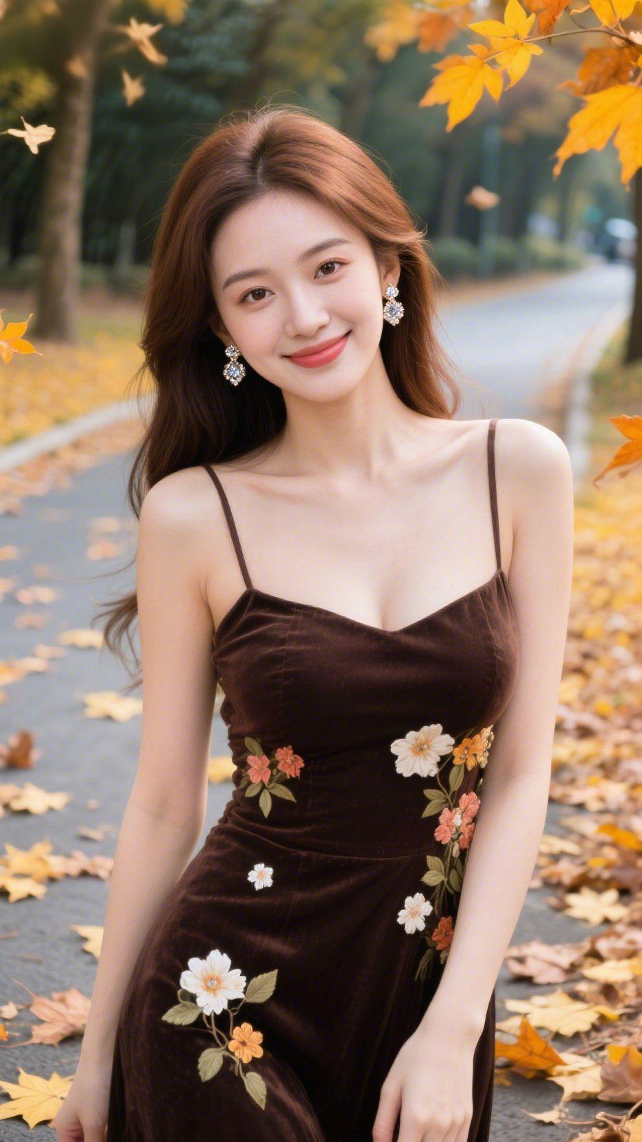 秋林小径染金黄
 
风卷着金叶悠悠打旋飘落，铺满林间蜿蜒的小路。暖融融的日光穿过