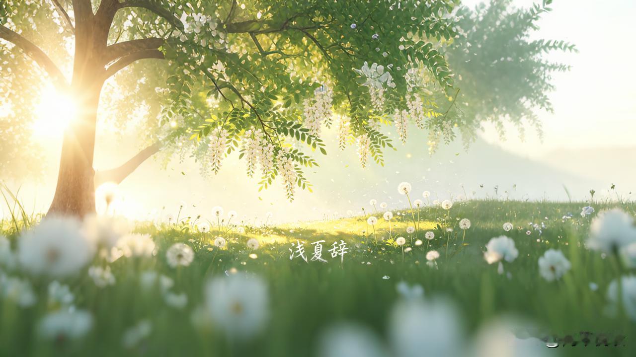 《浅夏辞》

最后一枝春垂下头时
光从叶隙漏成碎银

有人把脚印种进晚风
长出蒲