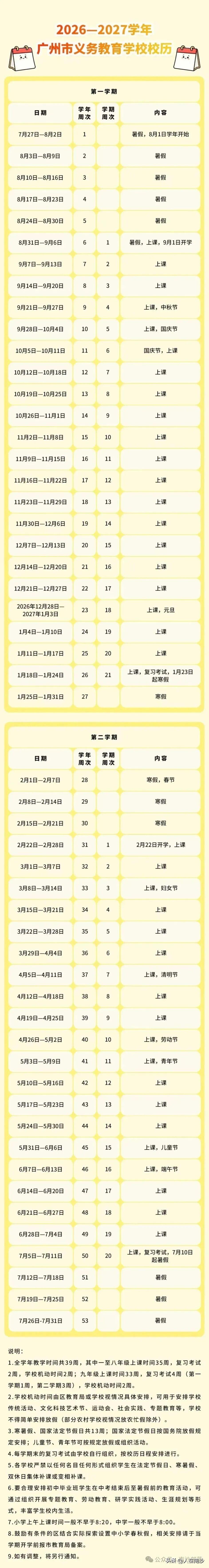 【南沙中小学暑假时间定了！高三还是9月1日开学】广州市教育局发布校历，广州中小学
