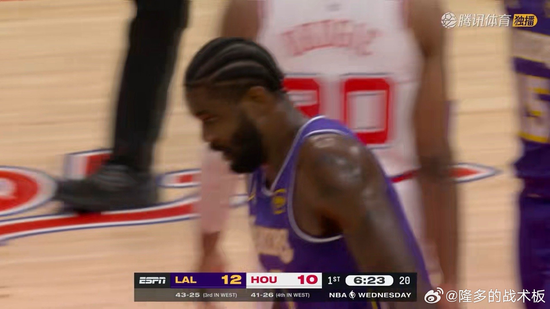 湖人12-10火箭！艾顿6分，詹姆斯6分湖人vs火箭