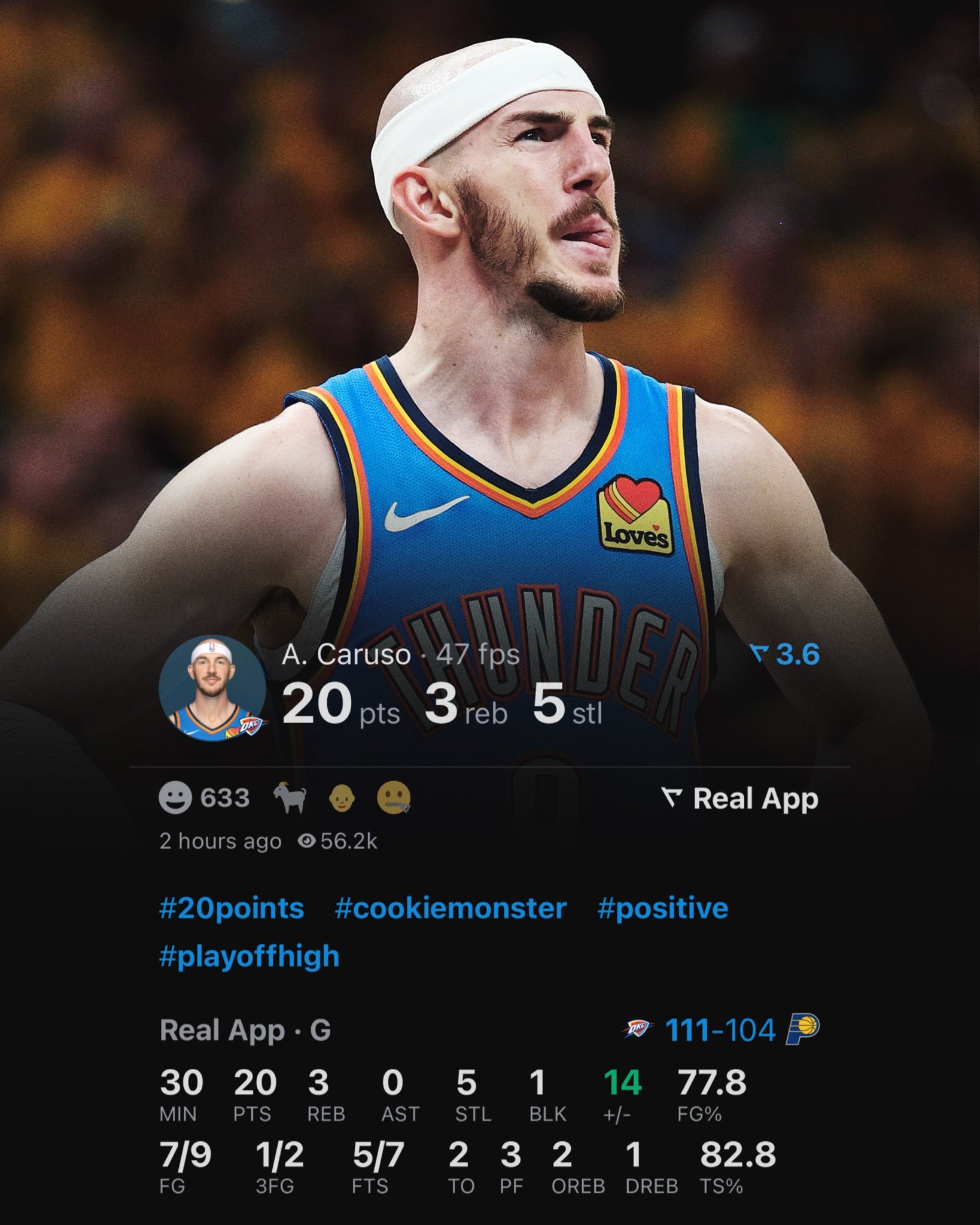 卡鲁索NBA总决赛历史首位替补20分5抢断的球员NBA历史首位常规赛没拿过20+