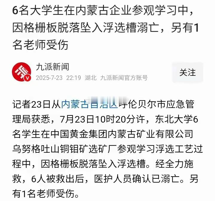 东北大学六个年轻孩子，跟着老师去内蒙古那个乌努格吐山铜钼矿选矿厂参观，谁成想，就