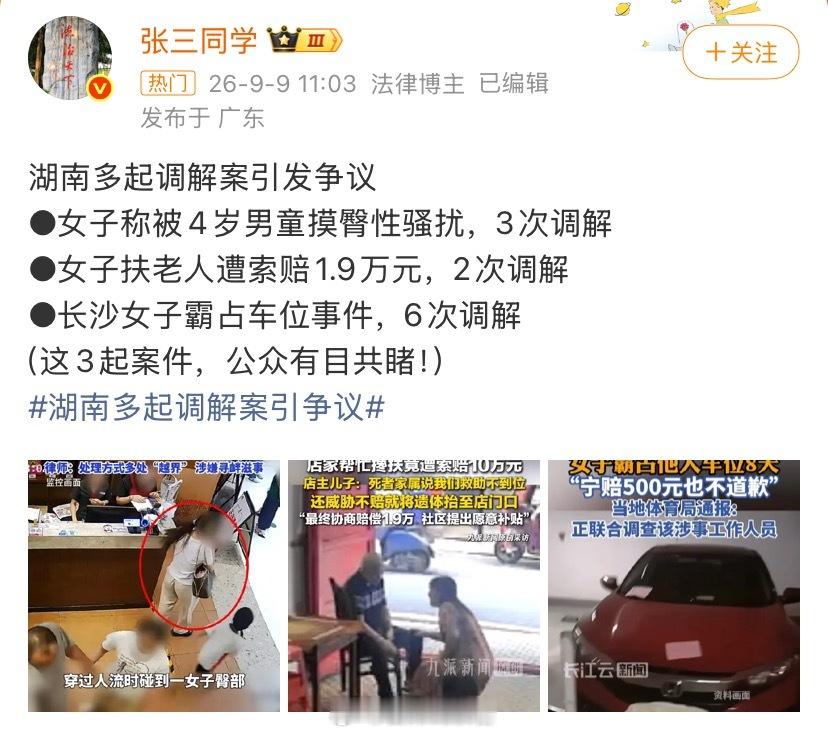 湖南多起调解案引争议其实不和稀泥是成本最低的方法。308_IO 摸臀事件 未成年