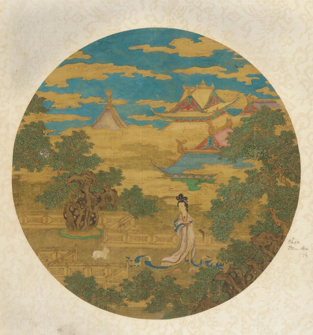 《嫦娥月宫图》

嫦娥奔月无疑是中国古代神话中家喻户晓的故事，根据《淮南子》等古