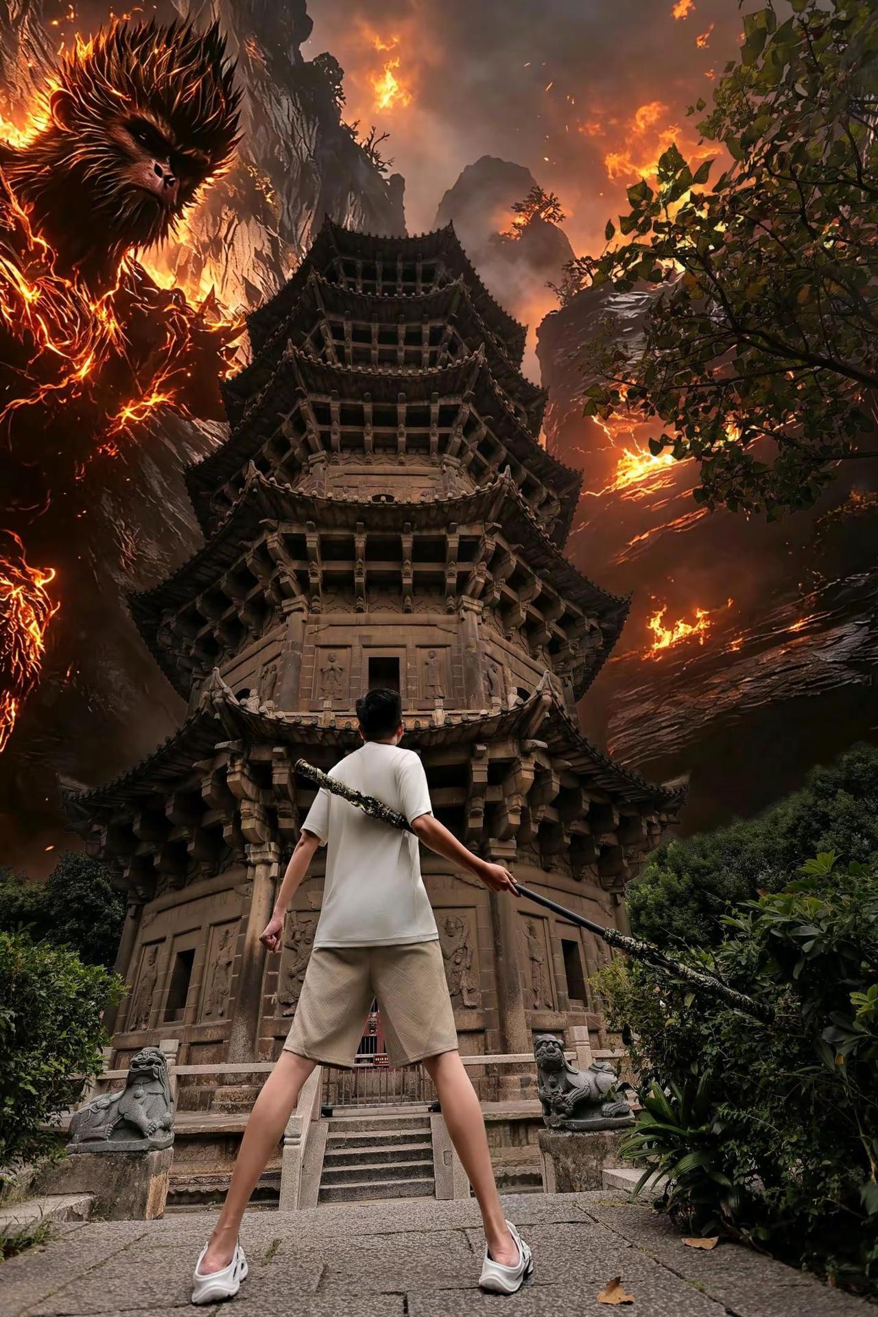 开元寺同款黑悟空。黑悟空降临！来开元寺不就是为了打卡拍黑悟空同款吗？黑悟空