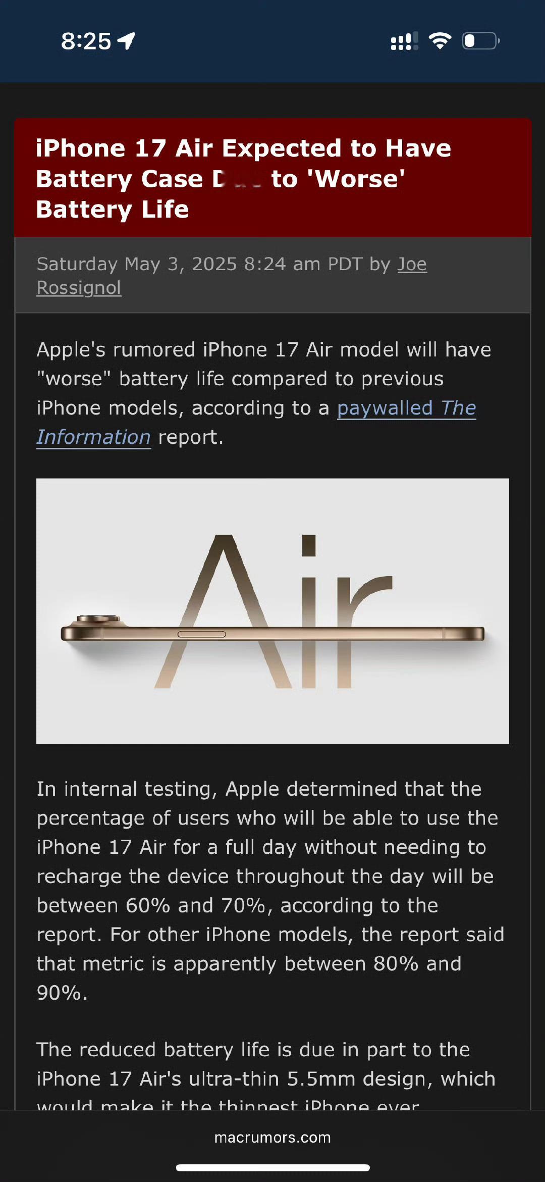 iPhone 17 Air 超薄设计将影响电池续航，苹果计划重新推出外接电池盒[