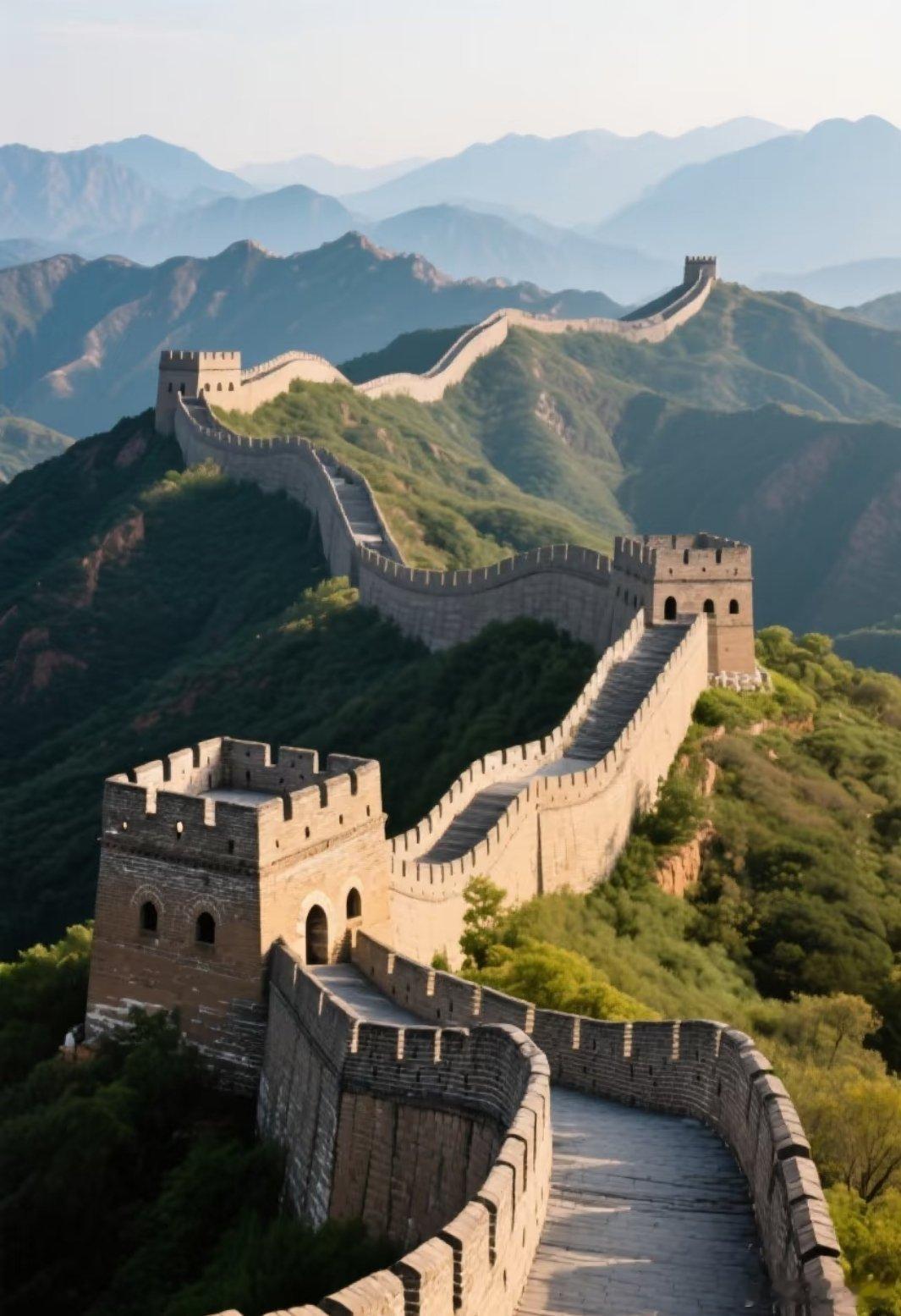 中国古建令人惊叹长城蜿蜒万里，如巨龙盘踞山脊。条石青砖，凝聚无数工匠血汗。敌楼相