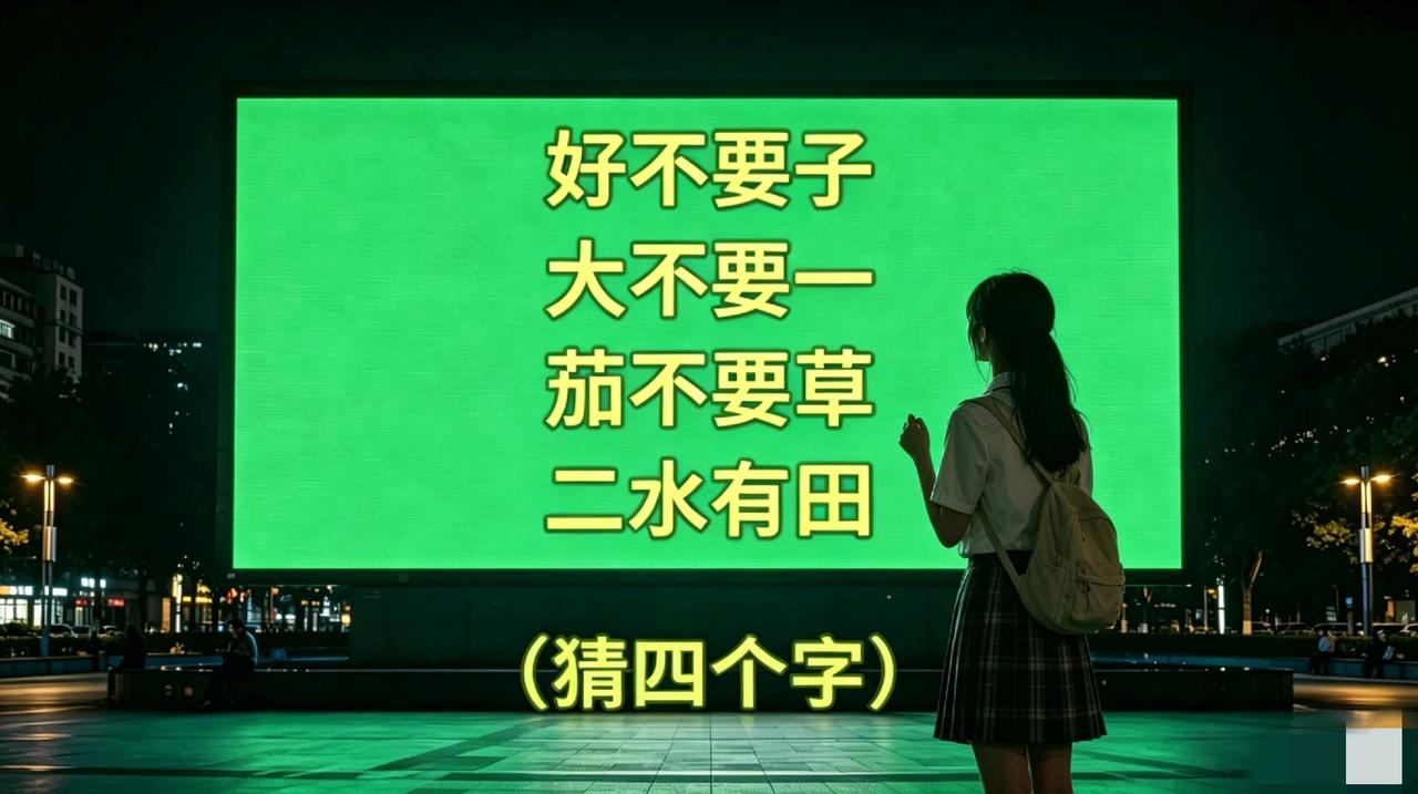 问了十几个高中生，大学生了，没一个人能把这字谜猜出来，你能猜出来吗？
