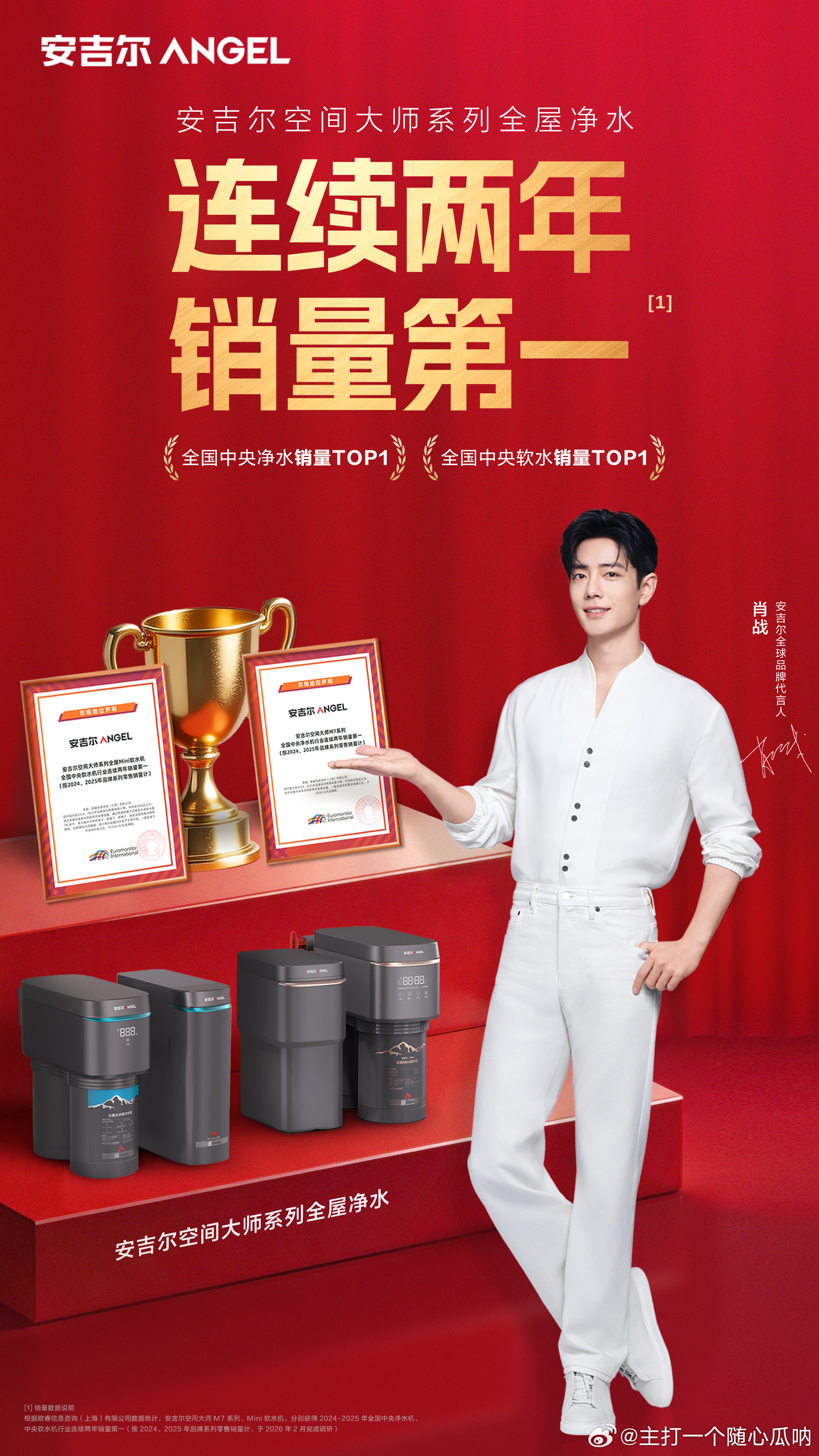 安吉尔肖战代言期间，连续两年销量第一☝🏻 