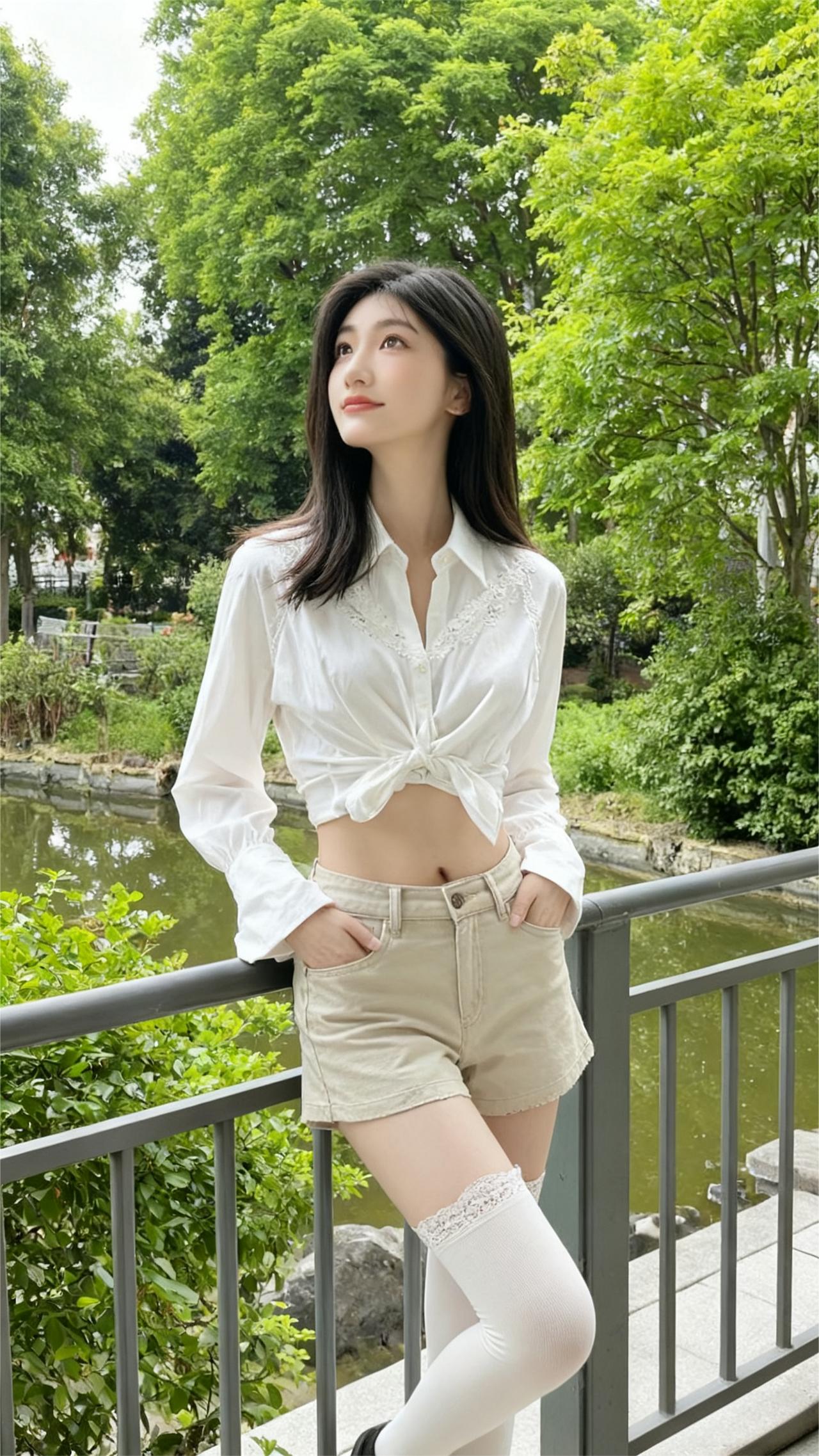 站在湖边，
 突然想起小时候放学路过的小池塘。
 原来长大后，
 也可以为自己停