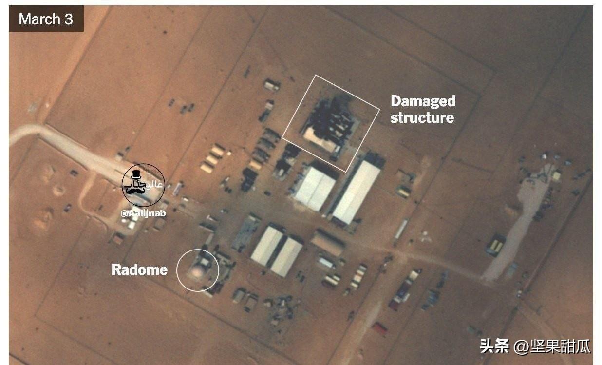 下一步战机，卫星图像清晰展示沙特阿拉伯苏丹王子空军基地附近防御工事，部分建筑在伊