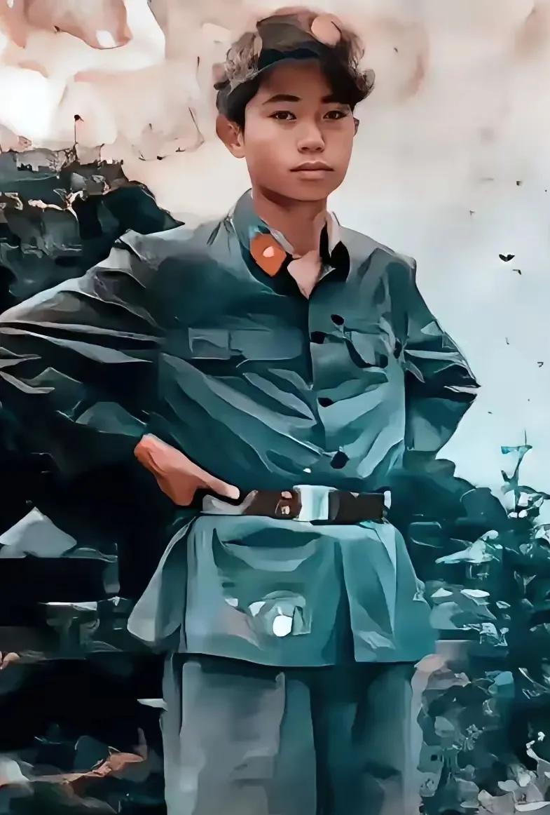 大家请记住这名小战士，他牺牲的时候仅仅只有16岁，这也是他最后的留影。
这名小战
