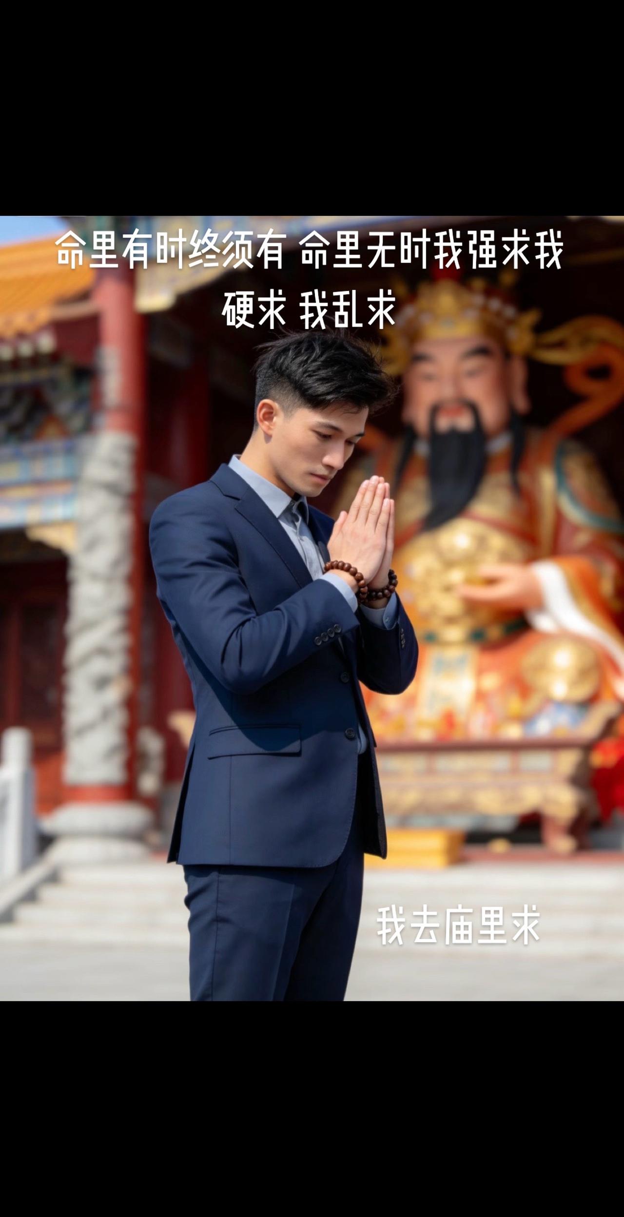 命里有时终须有，命里无时我强求，我硬求，我乱求，有福我就享没福我就抢，主打一个有