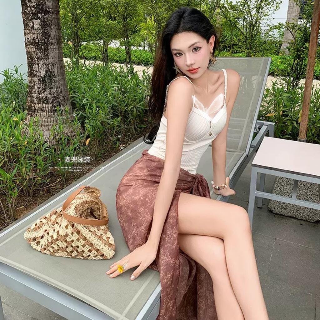 香槟金细带款｜温泉♨️时自带柔光气质泳衣请姐妹们推荐一款大胸显小的文胸 超美泳衣